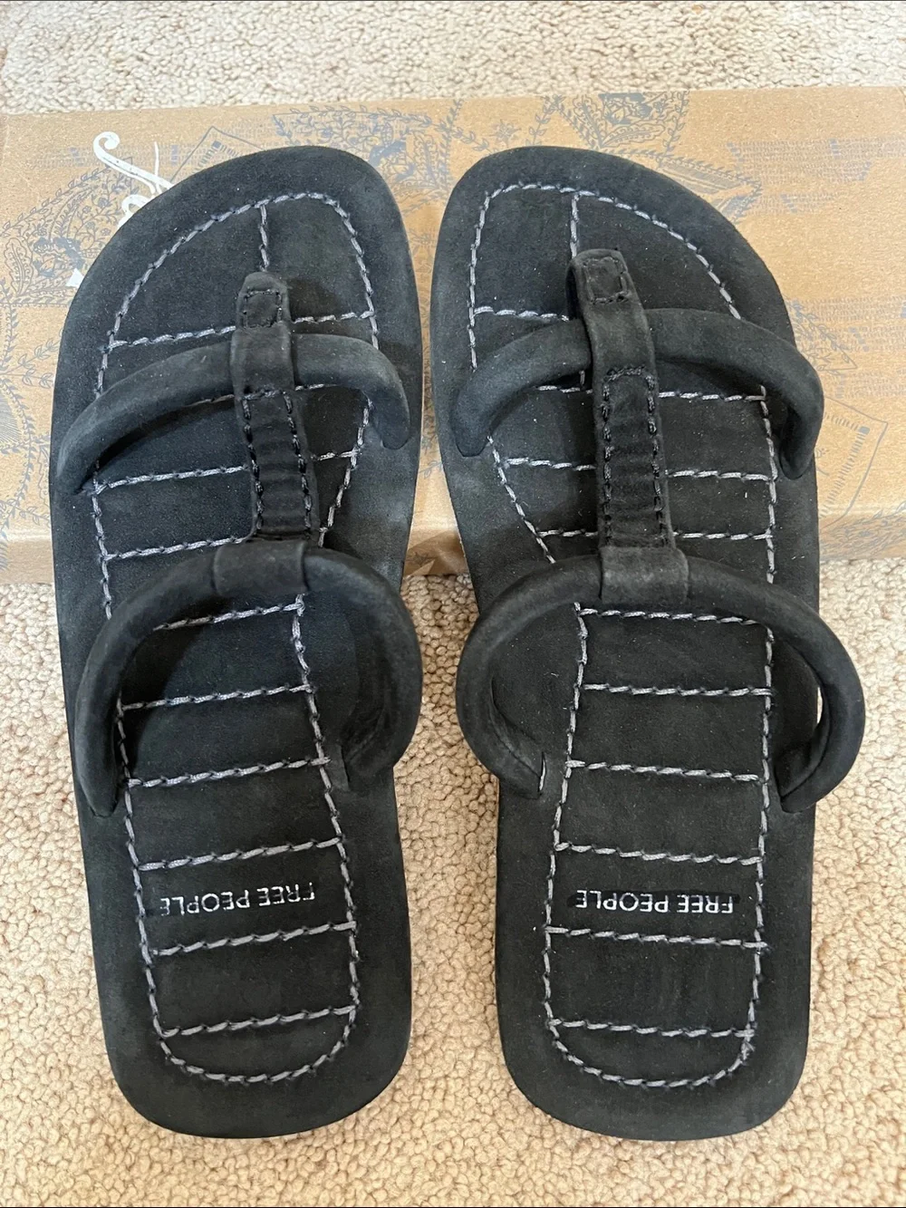 Free People Black Hadden Sandals